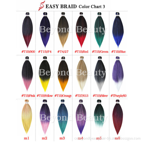 wholesale Pre - stretched Professional Braiding Hair Perm Yaki Jumbo Braids Synthetic Hair Easy Prestreched Hair For Box